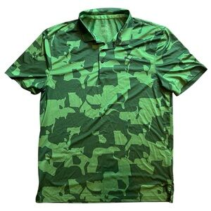 Puma Camouflage Polo Shirt Youth XL Green Golf Performance‎ Stretch Camo